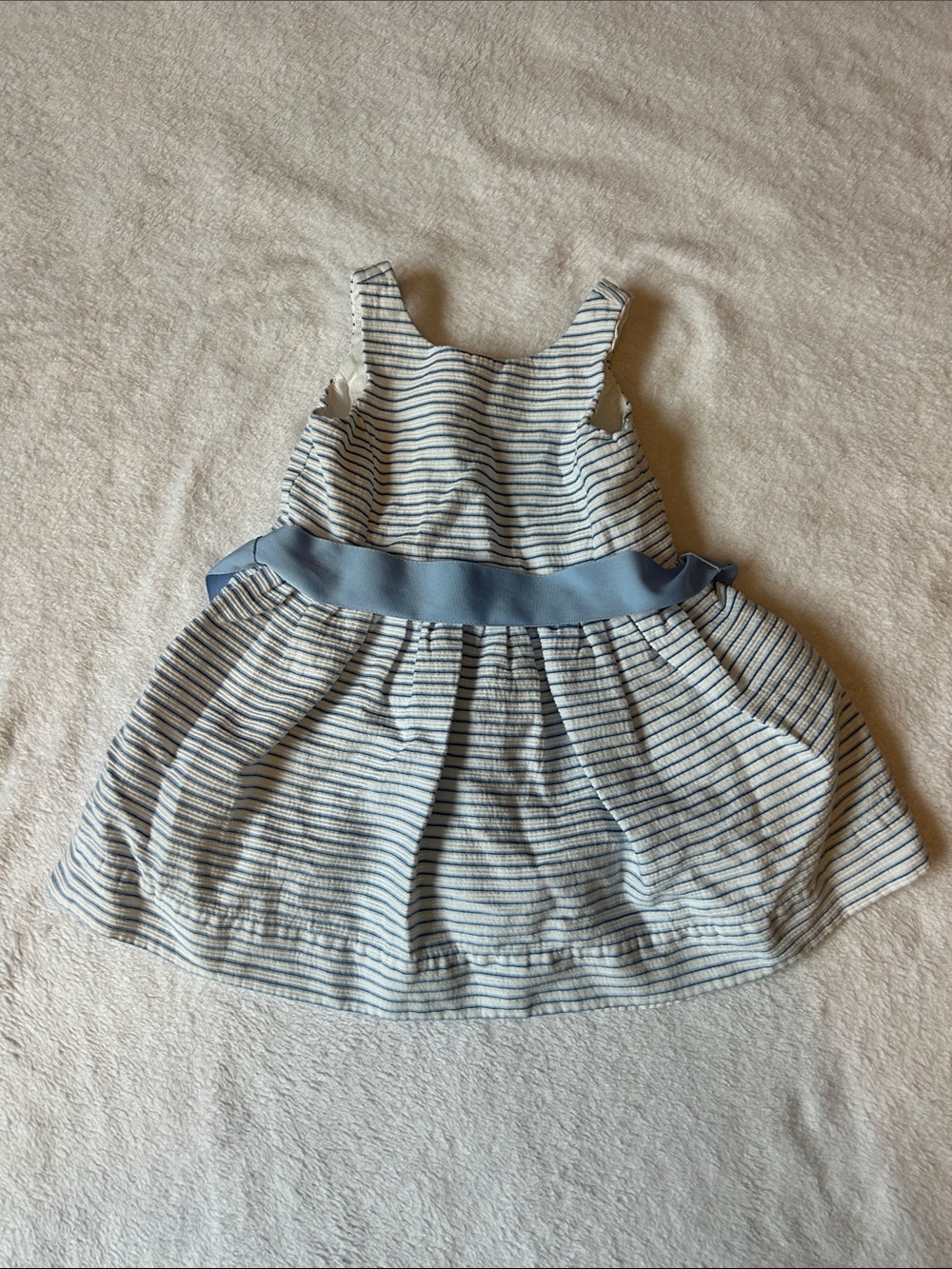 Polo by Ralph Lauren White Dress with Light Blue Stripes